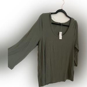 BNWT - R Essentials (Reitmans) 2x Scoop Neck Olive shirt